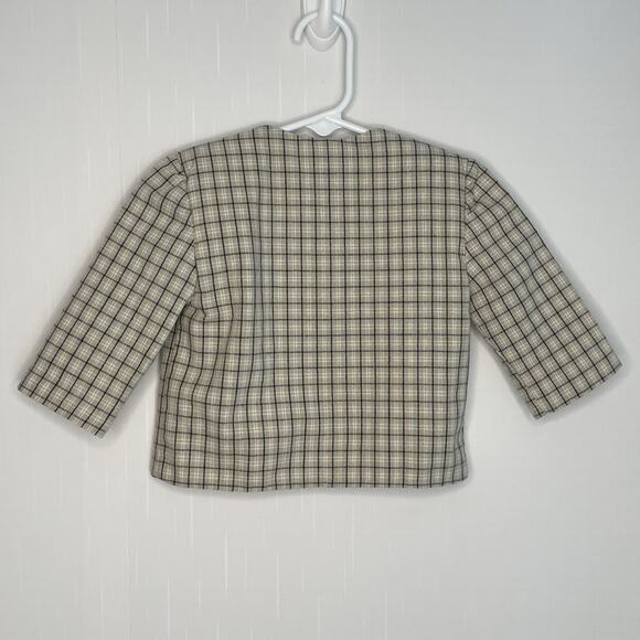 Vintage Khaki And Navy Plaid Sport Jacket Size 12M - Picture 4 of 8